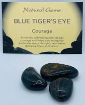 Blue Tiger's Eye | Tumblestones | Crystal | Crystal Healing | Set of 3 or Single | Courage