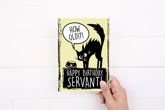 Birthday Card | Cattitude |Greeting Card | Happy Birthday Servant