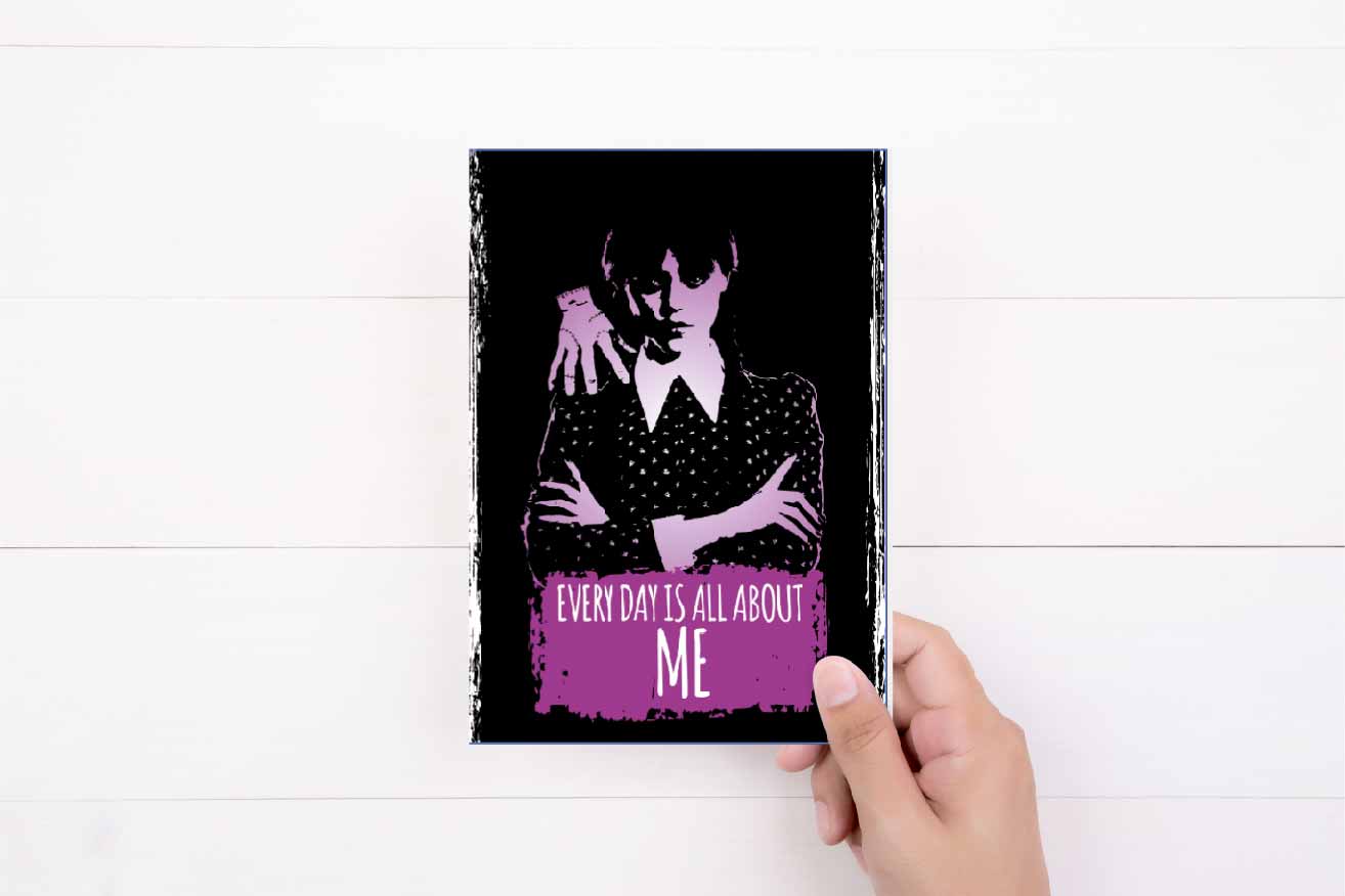 Wednesday Addams Birthday Card | Addams Family | Jenna Ortega | Netflix Series | Everyday is  All About Me