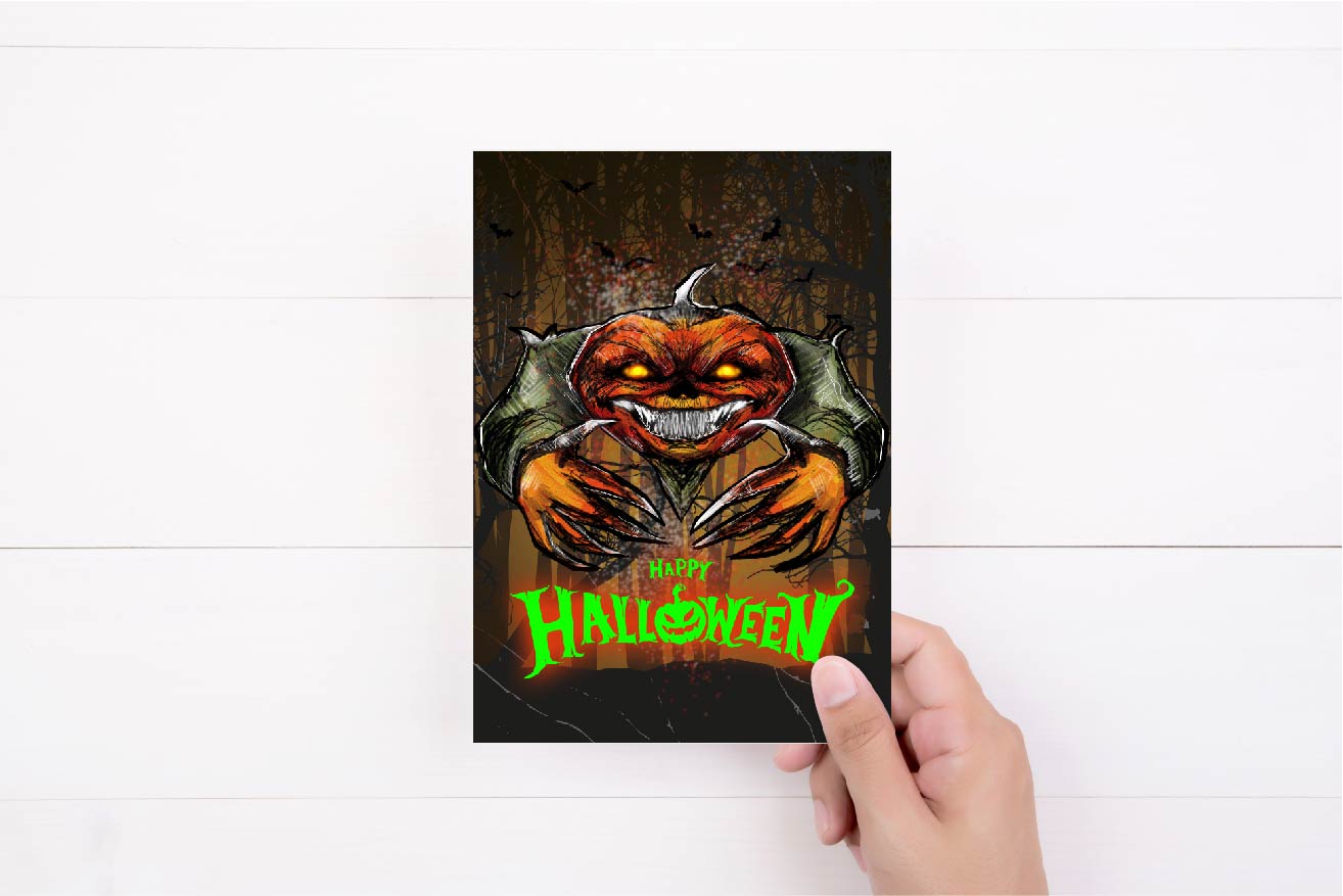 Halloween Pumpkin Card |Happy Halloween Card | Autumn card | Birthday Card