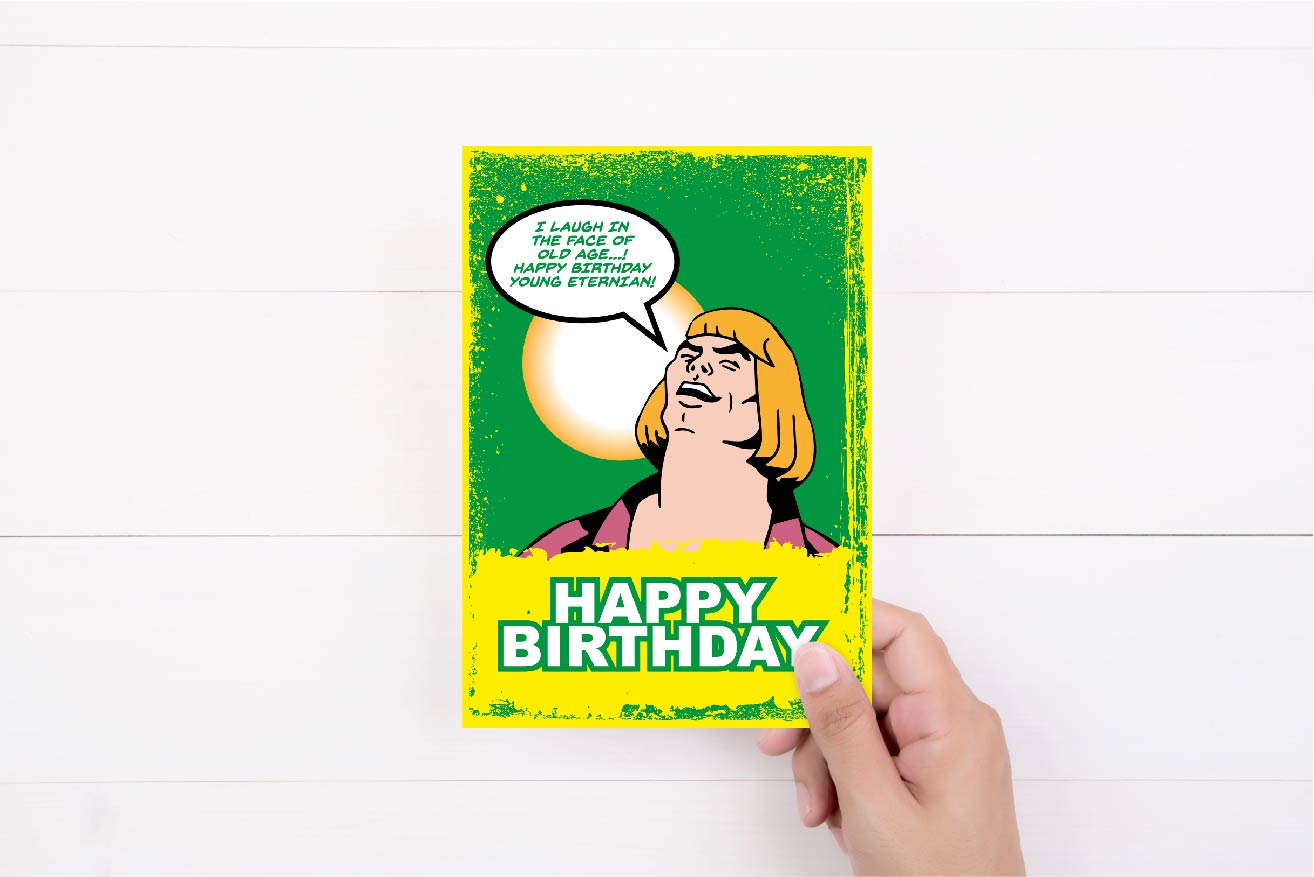 He-Man Birthday Card | Retro Birthday Card | Master of the Universe | Green