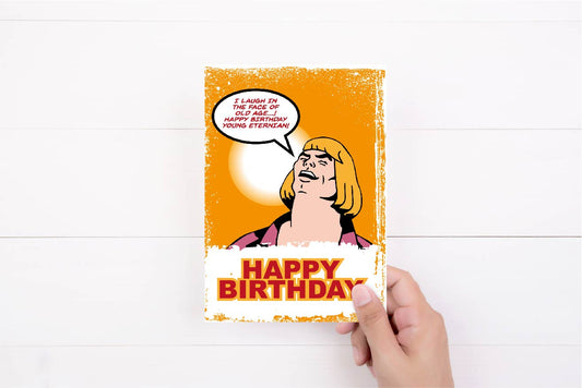 He-Man Birthday Card | Retro Birthday Card | Master of the Universe | Orange