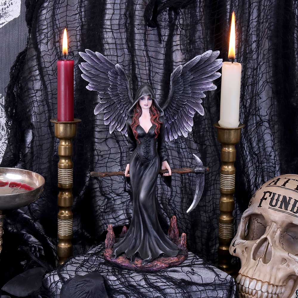 Take my Soul Gothic Female Reaper with Scythe Figurine | 23.5 cm | Goth Girl