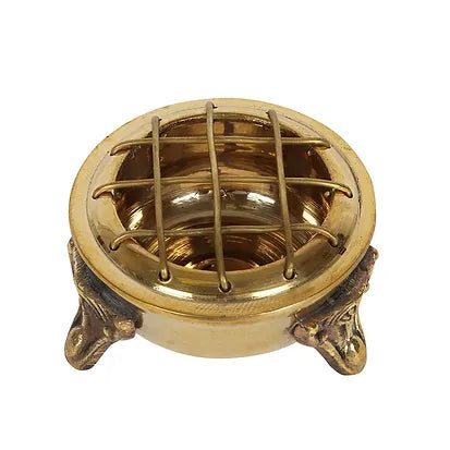 Brass Screen Top Incense Burner with Feet | Resin Burner