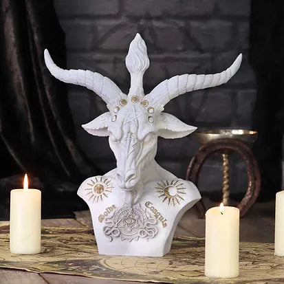 Baphomet Bust White | 33.5cm | Baphomet Figurine | Altar Piece