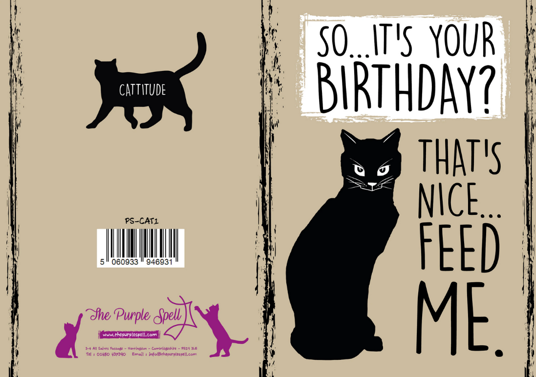 Birthday Card | Cattitude |Greeting Card | Feed Me