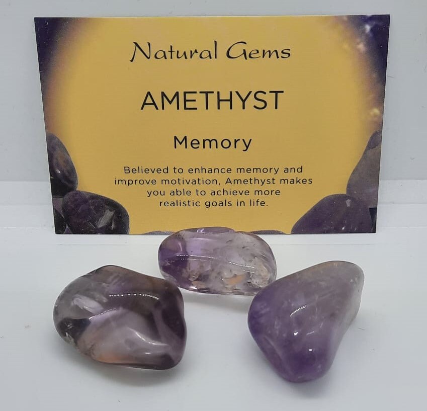 Amethyst  | Tumble Stone | Set of 3 or single Stone |  (20-30mm) |  Memory