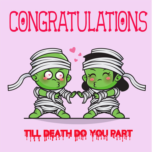 Wedding card | Till death do you part | Zombie Card | Funny Wedding Card