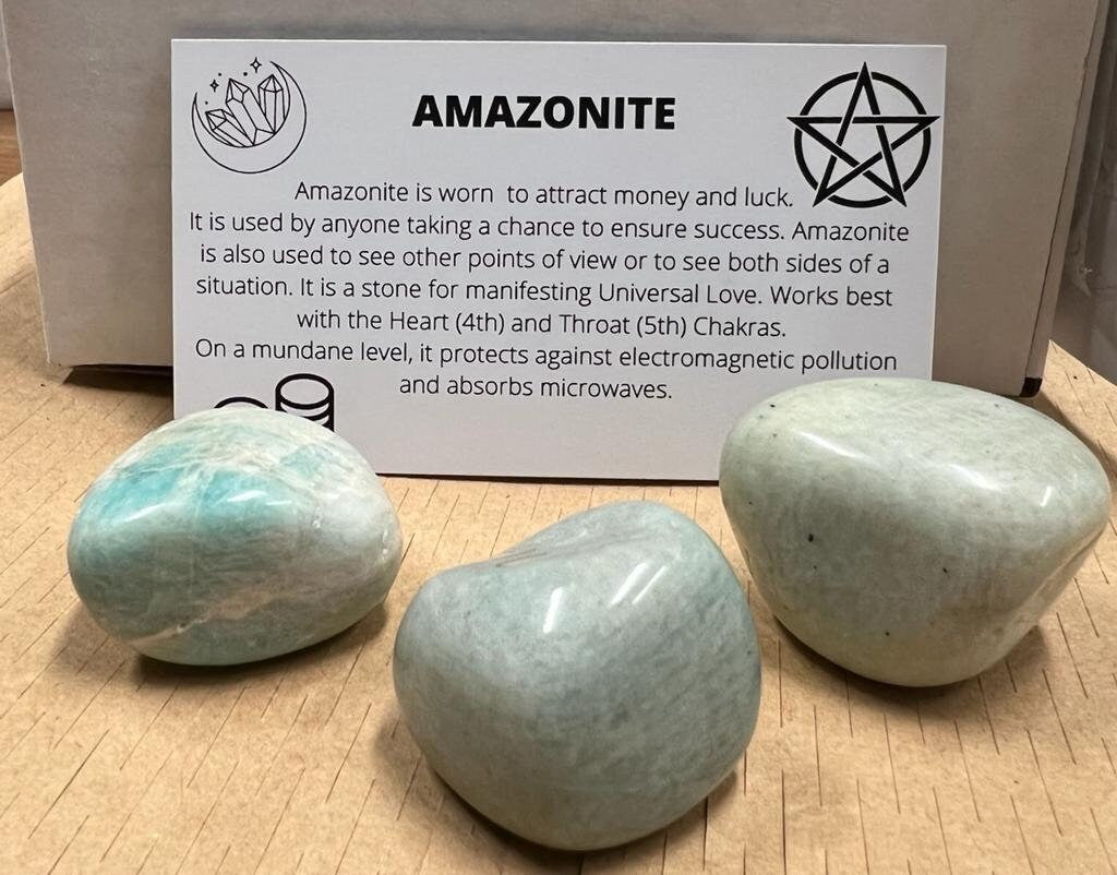 Amazonite | Tumble Stone | Crystal | Set of 3 or Single | 20-30 mm | Money and Luck