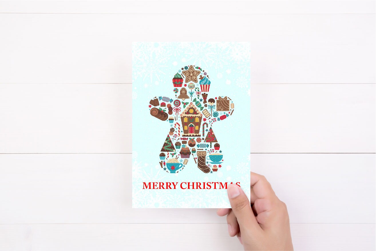 Christmas Card | Gingerbread Man Card | Yule Card