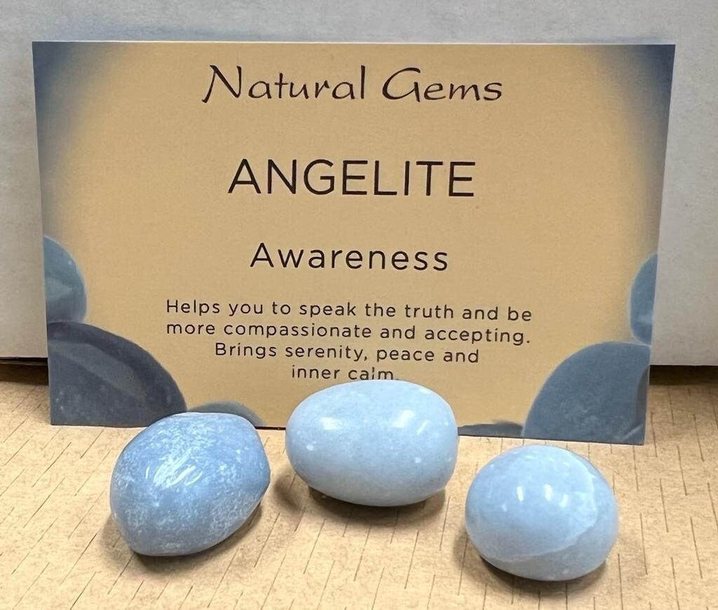 Angelite | Tumble Stone | Set of 3 or Single | (20-30mm) | Awareness