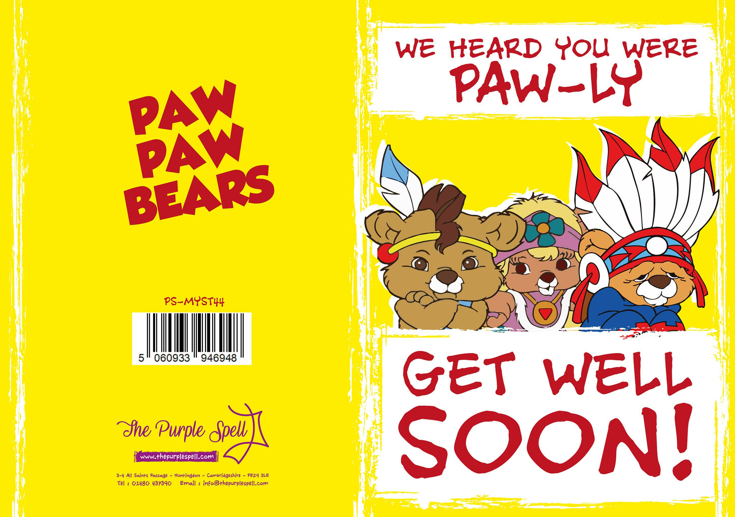 Get Well Soon | Paw Paw Bears | Retro | Greeting Card