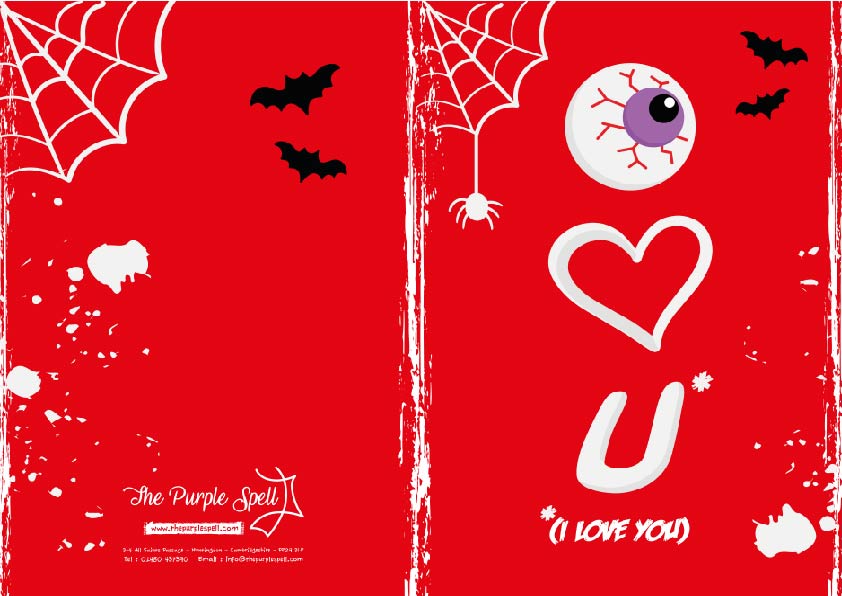 Valentines Card | I love you | Goth Theme Red | Cheeky Valentines