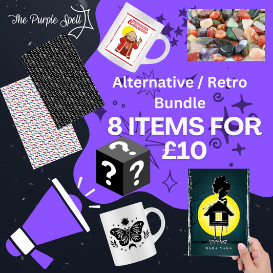 Alternative Box | 8 items for £10 | Mug | Tumble Stones | Wrapping Paper | Greetings Cards | Mystery Box