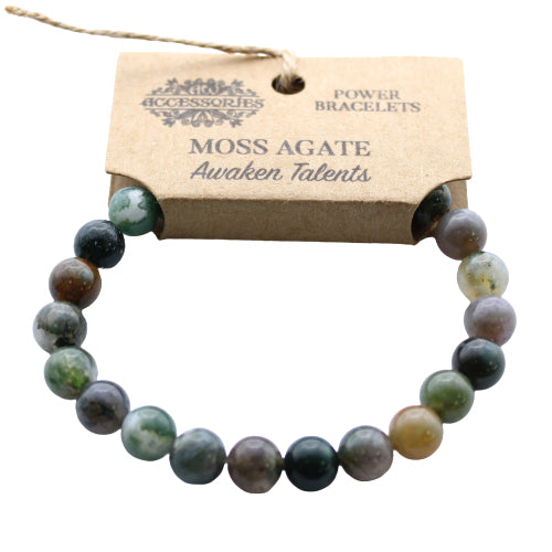 Power Bracelet Moss Agate | Crystal Bracelet | Gemstone Jewellery