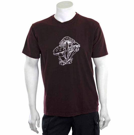 Mushroom Design T-Shirt | Maroon