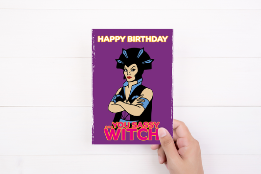 Evil Lyn Birthday Card |Sassy Witch| Master of The Universe | Retro Card