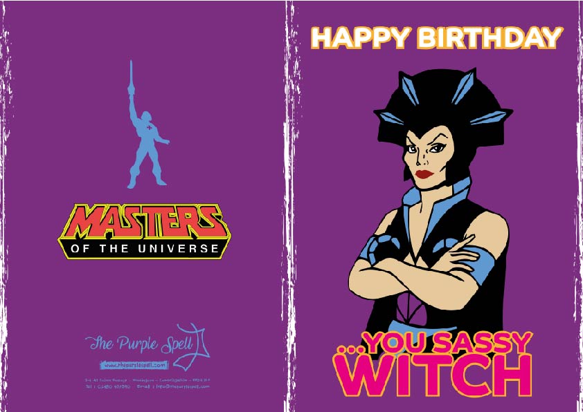 Evil Lyn Birthday Card |Sassy Witch| Master of The Universe | Retro Card