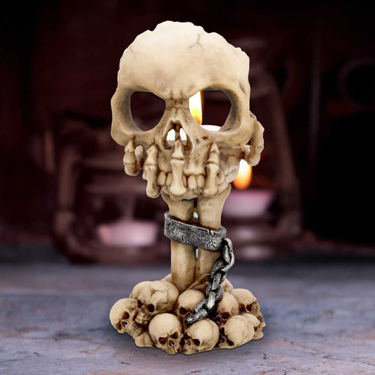 Deliberation Tealight Holder | 15.5cm | Skull Candle Holder