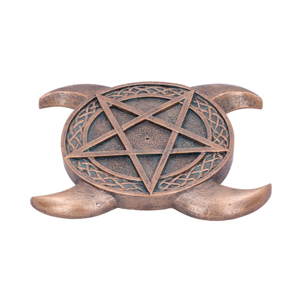 Triple Moon Pentacle Incense Burner |  15.5cm | Altar Piece | Pagan