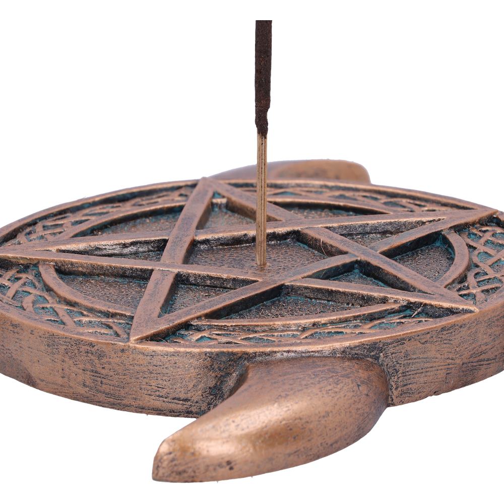 Triple Moon Pentacle Incense Burner |  15.5cm | Altar Piece | Pagan