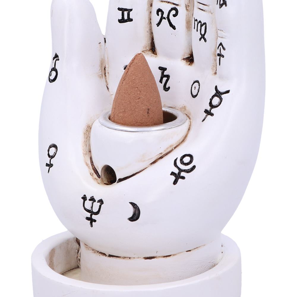 Palmistry Backflow Incense Burner | White 12cm | Home Fragrance