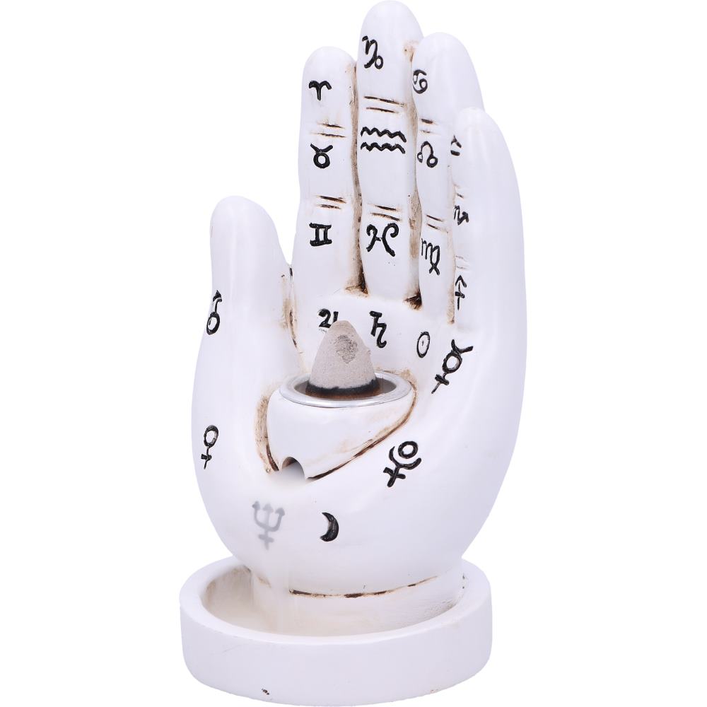 Palmistry Backflow Incense Burner | White 12cm | Home Fragrance